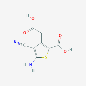 molecular formula C8H6N2O4S B3278256 5-Amino-3-(carboxymethyl)-4-cyanothiophene-2-carboxylic acid CAS No. 674773-14-9