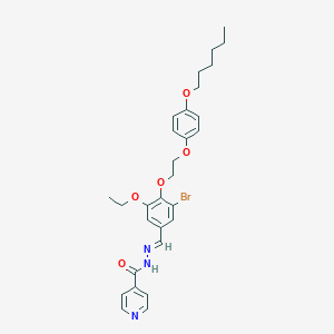 molecular formula C29H34BrN3O5 B327830 N'-(3-bromo-5-ethoxy-4-{2-[4-(hexyloxy)phenoxy]ethoxy}benzylidene)isonicotinohydrazide 