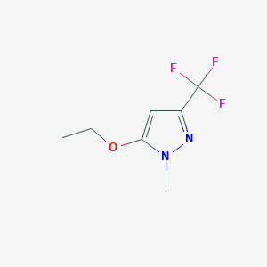 molecular formula C7H9F3N2O B3278351 1H-Pyrazole, 5-ethoxy-1-methyl-3-(trifluoromethyl)- CAS No. 676487-71-1