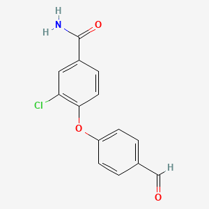 molecular formula C14H10ClNO3 B3278353 4-(4-Formylphenoxy)-3-chlorobenzamide CAS No. 676494-59-0