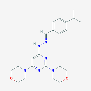 molecular formula C22H30N6O2 B327841 4-Isopropylbenzaldehyde (2,6-dimorpholin-4-ylpyrimidin-4-yl)hydrazone 