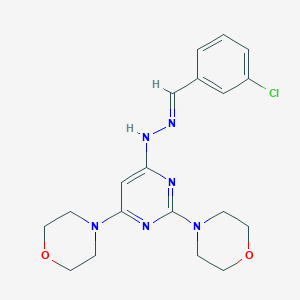 molecular formula C19H23ClN6O2 B327843 3-Chlorobenzaldehyde (2,6-dimorpholin-4-ylpyrimidin-4-yl)hydrazone 