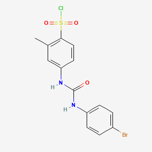 molecular formula C14H12BrClN2O3S B3278433 4-(3-(4-Bromophenyl)ureido)-2-methylbenzene-1-sulfonyl chloride CAS No. 677327-02-5