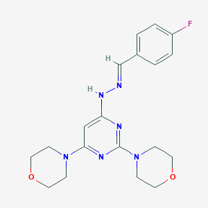 molecular formula C19H23FN6O2 B327844 4-Fluorobenzaldehyde (2,6-dimorpholin-4-ylpyrimidin-4-yl)hydrazone 