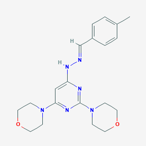 molecular formula C20H26N6O2 B327846 4-Methylbenzaldehyde (2,6-dimorpholin-4-ylpyrimidin-4-yl)hydrazone 