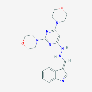 molecular formula C21H25N7O2 B327851 1-(2,6-dimorpholin-4-ylpyrimidin-4-yl)-2-[(E)-indol-3-ylidenemethyl]hydrazine 