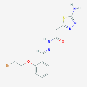molecular formula C13H14BrN5O2S B327854 2-(5-amino-1,3,4-thiadiazol-2-yl)-N'-{(E)-[2-(2-bromoethoxy)phenyl]methylidene}acetohydrazide 
