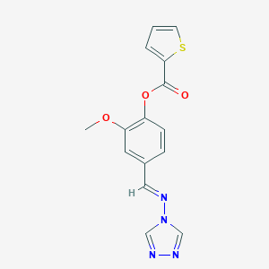 molecular formula C15H12N4O3S B327861 2-methoxy-4-[(4H-1,2,4-triazol-4-ylimino)methyl]phenyl 2-thiophenecarboxylate 