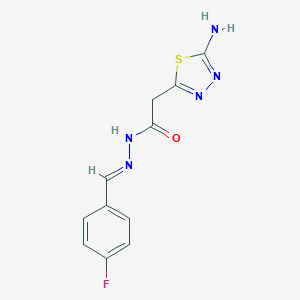 molecular formula C11H10FN5OS B327865 2-(5-amino-1,3,4-thiadiazol-2-yl)-N'-[(E)-(4-fluorophenyl)methylidene]acetohydrazide 