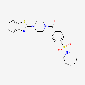molecular formula C24H28N4O3S2 B3278654 (4-(Azepan-1-ylsulfonyl)phenyl)(4-(benzo[d]thiazol-2-yl)piperazin-1-yl)methanone CAS No. 681160-14-5