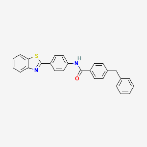 molecular formula C27H20N2OS B3278688 N-[4-(1,3-benzothiazol-2-yl)phenyl]-4-benzylbenzamide CAS No. 681228-13-7