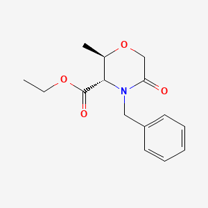 molecular formula C15H19NO4 B3278749 (2R,3S)-ethyl 4-benzyl-2-methyl-5-oxomorpholine-3-carboxylate CAS No. 681851-26-3