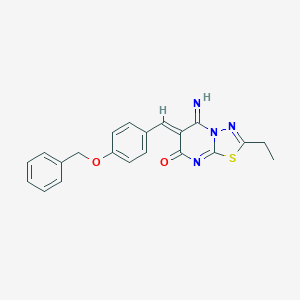 molecular formula C21H18N4O2S B327875 (6Z)-2-ethyl-5-imino-6-[(4-phenylmethoxyphenyl)methylidene]-[1,3,4]thiadiazolo[3,2-a]pyrimidin-7-one CAS No. 6195-01-3