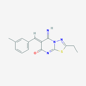 molecular formula C15H14N4OS B327879 2-ethyl-5-imino-6-(3-methylbenzylidene)-5,6-dihydro-7H-[1,3,4]thiadiazolo[3,2-a]pyrimidin-7-one 