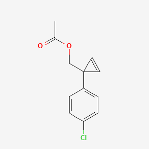 molecular formula C12H11ClO2 B3278791 (1-(4-Chlorophenyl)cycloprop-2-en-1-yl)methyl acetate CAS No. 682760-59-4