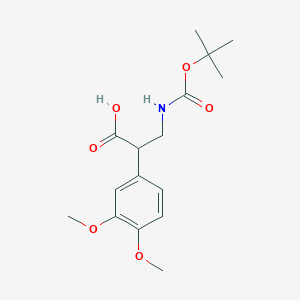 molecular formula C16H23NO6 B3278827 3-((tert-Butoxycarbonyl)amino)-2-(3,4-dimethoxyphenyl)propanoic acid CAS No. 683218-93-1