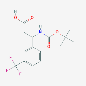 molecular formula C15H18F3NO4 B3278833 Boc-3-Trifluoromethyl-DL-b-phenylalanine CAS No. 683219-25-2