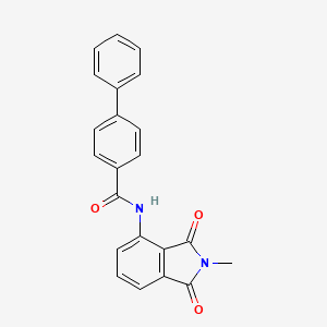molecular formula C22H16N2O3 B3278838 N-(2-methyl-1,3-dioxoisoindolin-4-yl)-[1,1'-biphenyl]-4-carboxamide CAS No. 683231-75-6