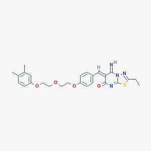 molecular formula C26H28N4O4S B327886 6-(4-{2-[2-(3,4-dimethylphenoxy)ethoxy]ethoxy}benzylidene)-2-ethyl-5-imino-5,6-dihydro-7H-[1,3,4]thiadiazolo[3,2-a]pyrimidin-7-one 