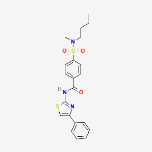 molecular formula C21H23N3O3S2 B3278870 4-[butyl(methyl)sulfamoyl]-N-(4-phenyl-1,3-thiazol-2-yl)benzamide CAS No. 683261-53-2