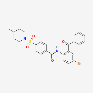 molecular formula C26H25BrN2O4S B3278906 N-(2-benzoyl-4-bromophenyl)-4-[(4-methylpiperidin-1-yl)sulfonyl]benzamide CAS No. 683762-73-4
