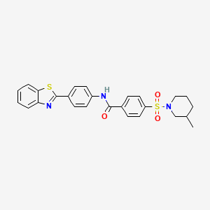 molecular formula C26H25N3O3S2 B3278912 N-[4-(1,3-benzothiazol-2-yl)phenyl]-4-[(3-methylpiperidin-1-yl)sulfonyl]benzamide CAS No. 683767-93-3