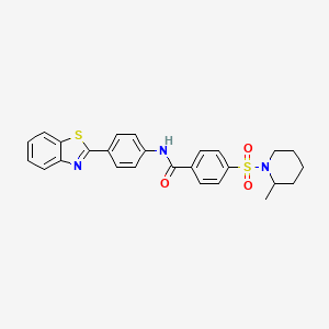 N-[4-(1,3-benzothiazol-2-yl)phenyl]-4-[(2-methylpiperidin-1-yl)sulfonyl]benzamide