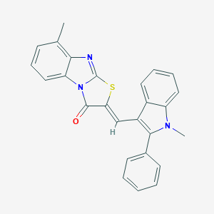 molecular formula C26H19N3OS B327896 8-methyl-2-[(1-methyl-2-phenyl-1H-indol-3-yl)methylene][1,3]thiazolo[3,2-a]benzimidazol-3(2H)-one 