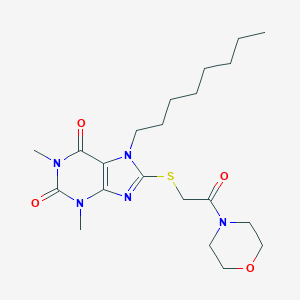 molecular formula C21H33N5O4S B327899 1,3-dimethyl-8-{[2-(4-morpholinyl)-2-oxoethyl]sulfanyl}-7-octyl-3,7-dihydro-1H-purine-2,6-dione 