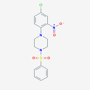 molecular formula C16H16ClN3O4S B327901 1-(4-Chloro-2-nitrophenyl)-4-(phenylsulfonyl)piperazine 