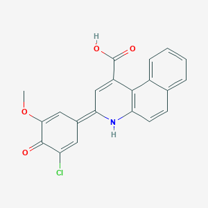 molecular formula C21H14ClNO4 B327902 (3Z)-3-(3-chloro-5-methoxy-4-oxocyclohexa-2,5-dien-1-ylidene)-4H-benzo[f]quinoline-1-carboxylic acid 