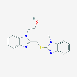 molecular formula C18H18N4OS B327905 2-[2-(1-Methyl-1H-benzoimidazol-2-ylsulfanylmethyl)-benzoimidazol-1-yl]-ethanol 