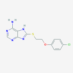 molecular formula C13H12ClN5OS B327906 8-[2-(4-chlorophenoxy)ethylthio]-7H-purin-6-amine 