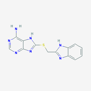 molecular formula C13H11N7S B327907 8-[(1H-benzimidazol-2-ylmethyl)sulfanyl]-9H-purin-6-ylamine 