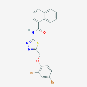 molecular formula C20H13Br2N3O2S B327910 N-{5-[(2,4-dibromophenoxy)methyl]-1,3,4-thiadiazol-2-yl}-1-naphthamide 