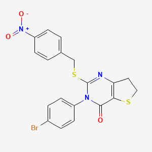3-(4-Bromophenyl)-2-[(4-nitrophenyl)methylsulfanyl]-6,7-dihydrothieno[3,2-d]pyrimidin-4-one