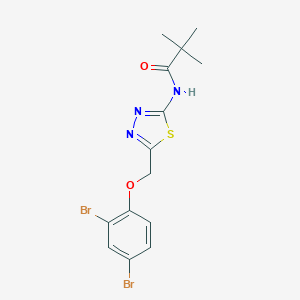 molecular formula C14H15Br2N3O2S B327911 N-{5-[(2,4-dibromophenoxy)methyl]-1,3,4-thiadiazol-2-yl}-2,2-dimethylpropanamide 