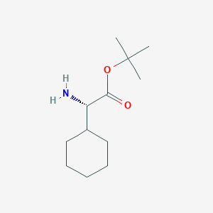 molecular formula C12H23NO2 B3279155 tert-Butyl (S)-a-amino-cyclohexaneacetate CAS No. 688735-01-5