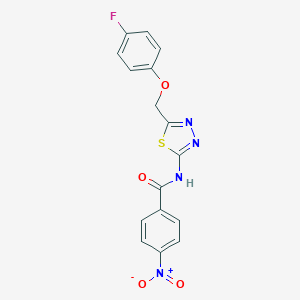 molecular formula C16H11FN4O4S B327920 N-{5-[(4-fluorophenoxy)methyl]-1,3,4-thiadiazol-2-yl}-4-nitrobenzamide 