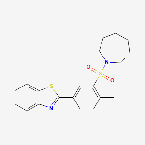 molecular formula C20H22N2O2S2 B3279209 2-[3-(Azepan-1-ylsulfonyl)-4-methylphenyl]-1,3-benzothiazole CAS No. 690247-50-8