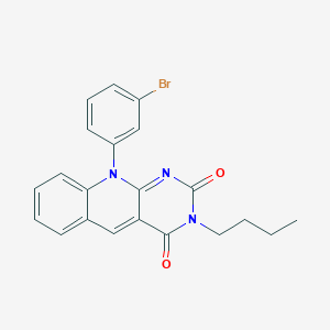 molecular formula C21H18BrN3O2 B327922 10-(3-bromophenyl)-3-butylpyrimido[4,5-b]quinoline-2,4(3H,10H)-dione 