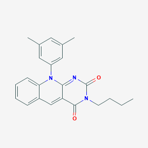 molecular formula C23H23N3O2 B327927 3-butyl-10-(3,5-dimethylphenyl)pyrimido[4,5-b]quinoline-2,4(3H,10H)-dione 