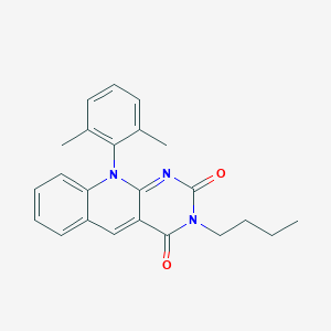molecular formula C23H23N3O2 B327928 3-butyl-10-(2,6-dimethylphenyl)pyrimido[4,5-b]quinoline-2,4(3H,10H)-dione 