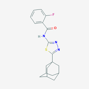 molecular formula C19H20FN3OS B327932 N-[5-(1-adamantyl)-1,3,4-thiadiazol-2-yl]-2-fluorobenzamide 