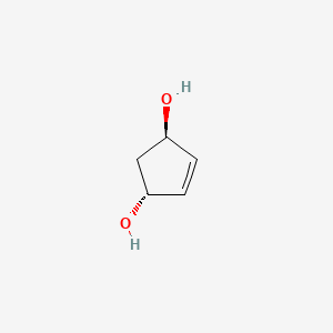 molecular formula C5H8O2 B3279529 trans-3,5-Dihydroxycyclopent-1-ene CAS No. 694-47-3