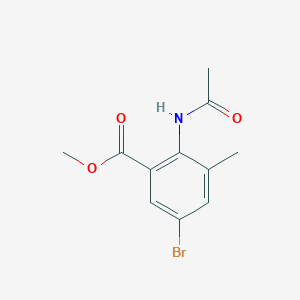 molecular formula C11H12BrNO3 B3279599 Benzoic acid, 2-(acetylamino)-5-bromo-3-methyl-, methyl ester CAS No. 695204-50-3