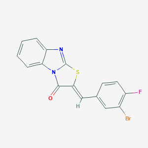 molecular formula C16H8BrFN2OS B327965 (2Z)-2-(3-bromo-4-fluorobenzylidene)[1,3]thiazolo[3,2-a]benzimidazol-3(2H)-one 