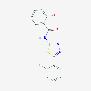 2-fluoro-N-[5-(2-fluorophenyl)-1,3,4-thiadiazol-2-yl]benzamide