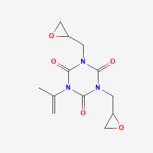 molecular formula C12H15N3O5 B3279698 1,3-Bis[(oxiran-2-yl)methyl]-5-(prop-1-en-2-yl)-1,3,5-triazinane-2,4,6-trione CAS No. 69731-45-9