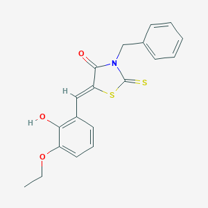 molecular formula C19H17NO3S2 B327973 3-Benzyl-5-(3-ethoxy-2-hydroxybenzylidene)-2-thioxo-1,3-thiazolidin-4-one 